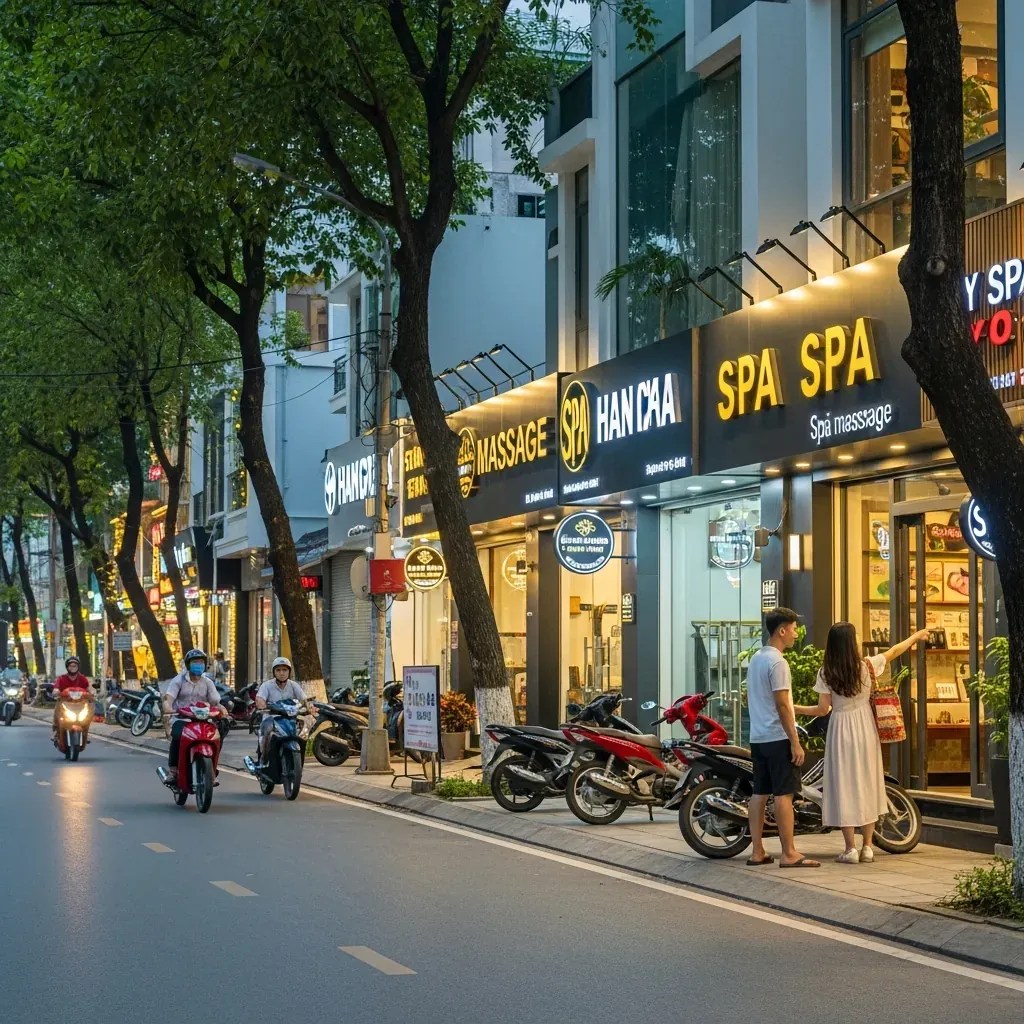 Du khách Việt cân nhắc các cơ sở massage thay thế quanh Bãi Cháy.