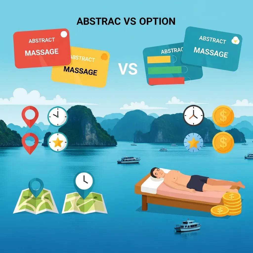 Minh họa bảng so sánh mức độ xác minh giữa BMC và các lựa chọn massage khác.