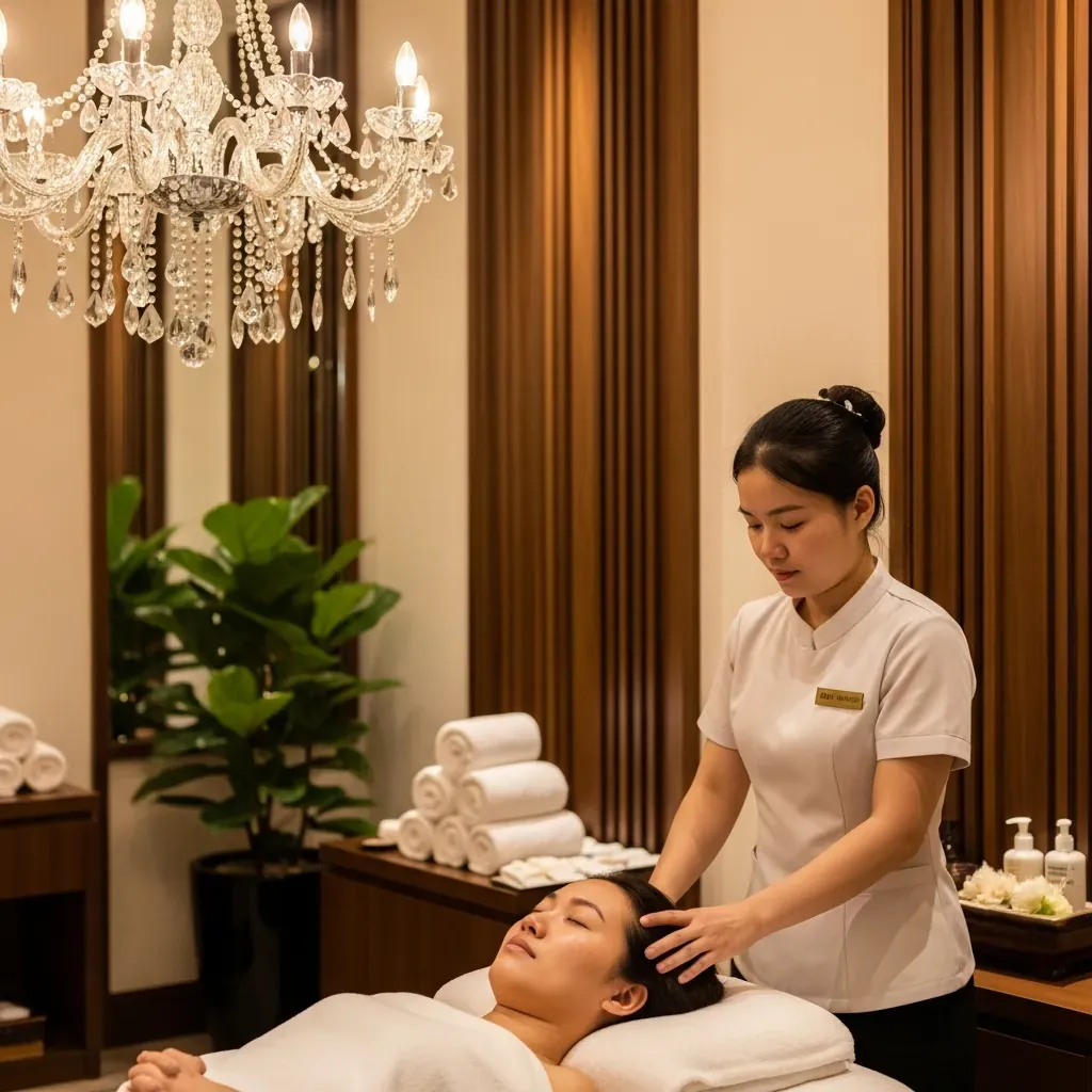 Không gian sang trọng tại cơ sở gội đầu dưỡng sinh 56 Chiến Thắng