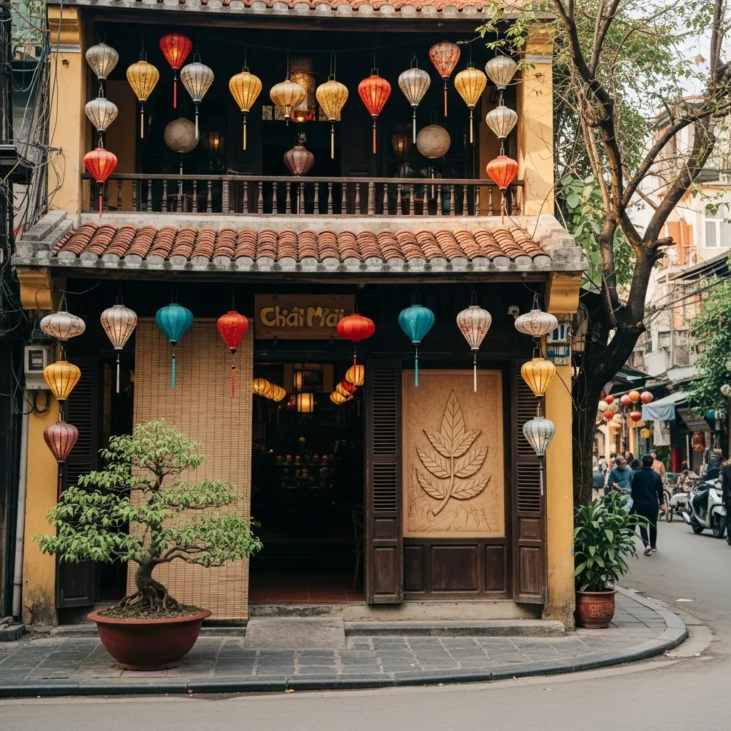 Mặt tiền tiệm gội đầu dưỡng sinh Nhà Spa ở 75 Hàng Mã, Hà Nội.