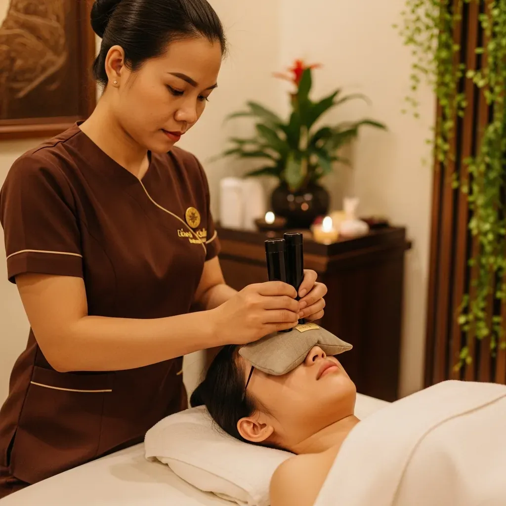 Kỹ thuật trị liệu chuyên nghiệp và gối thảo dược tại Chanh Spa