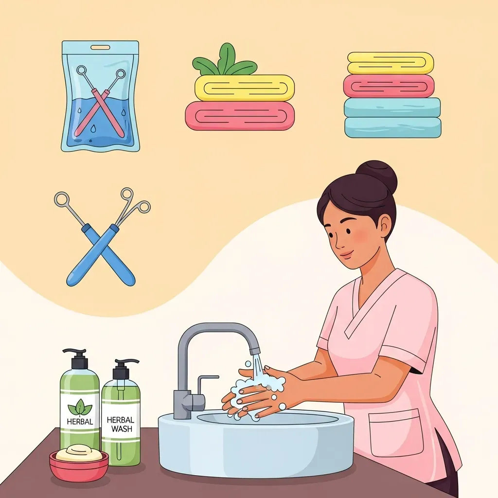 Minh họa cách nhận biết cơ sở gội đầu sạch và thợ có tay nghề
