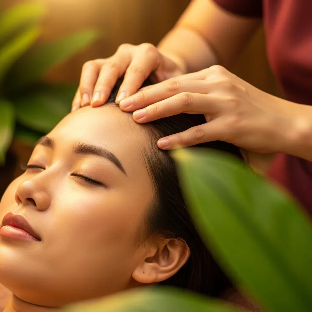 Bấm huyệt vùng đầu giúp thư giãn và lưu thông khí huyết