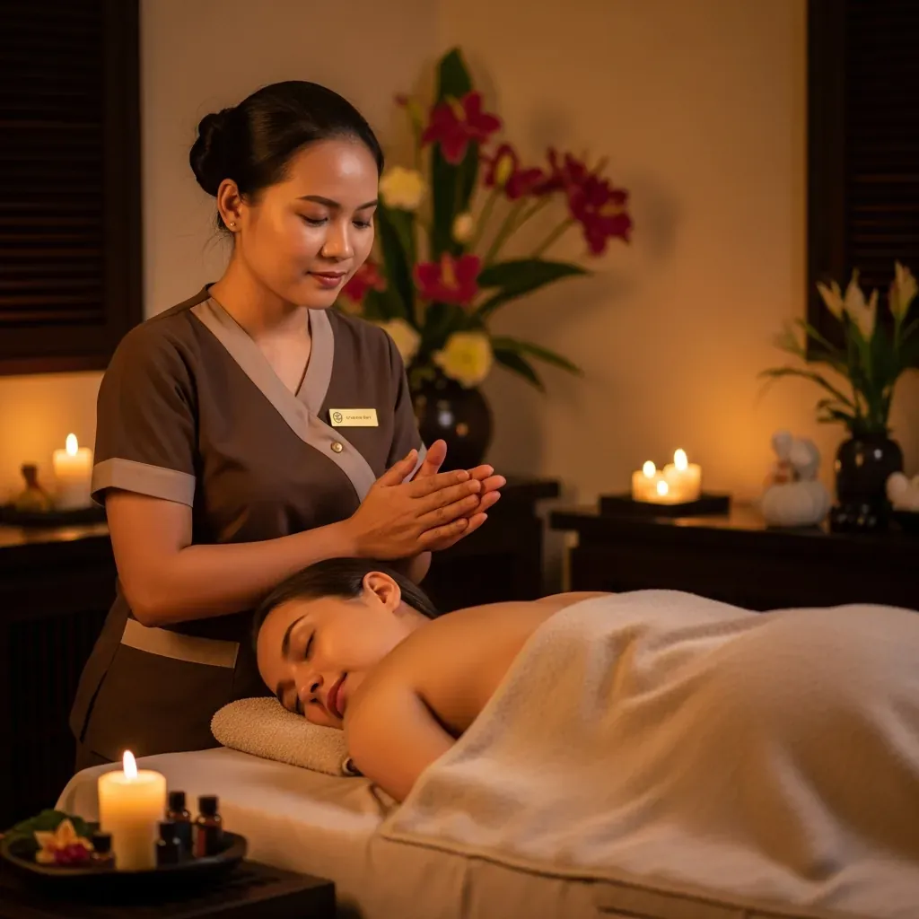Kỹ thuật viên chuyên nghiệp điều chỉnh lực tay theo yêu cầu của khách trong buổi trị liệu
