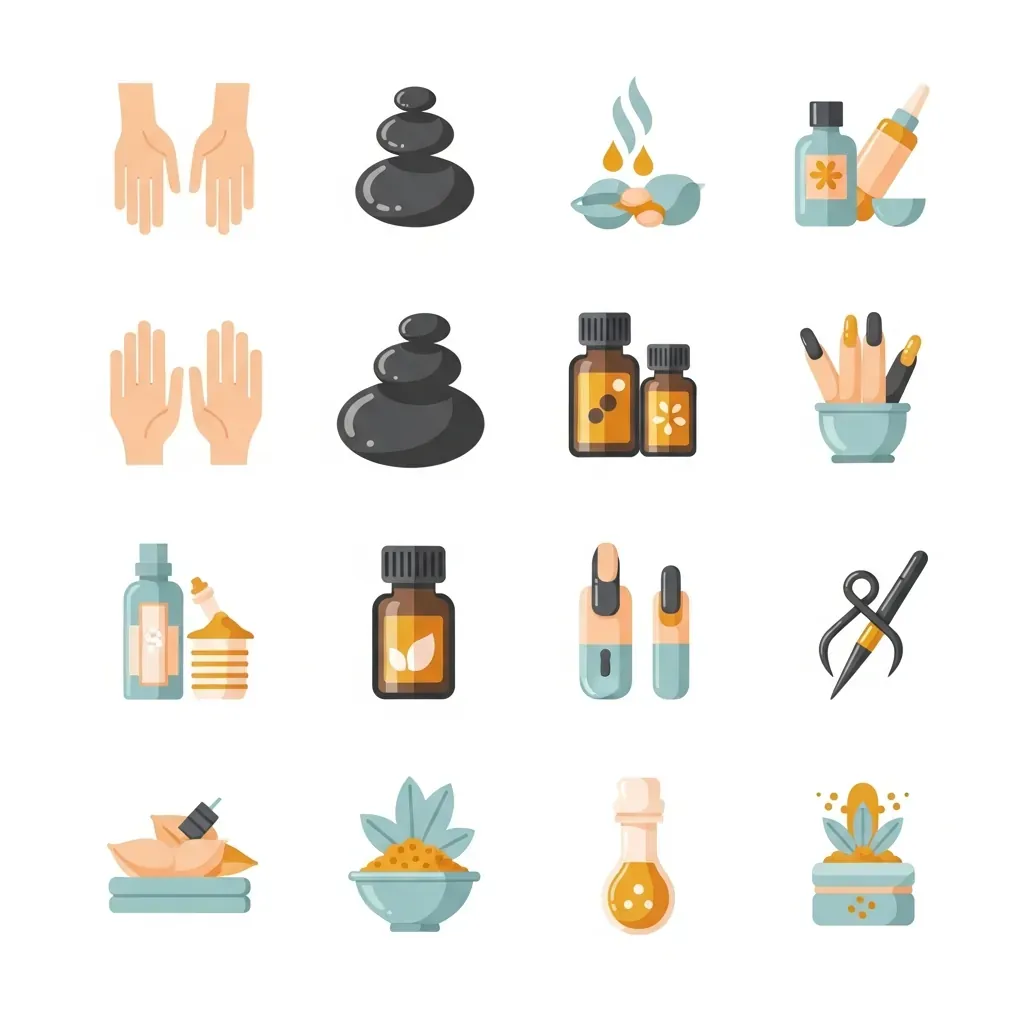 Minh họa bảng giá tham khảo các dịch vụ massage và chăm sóc móng tại spa