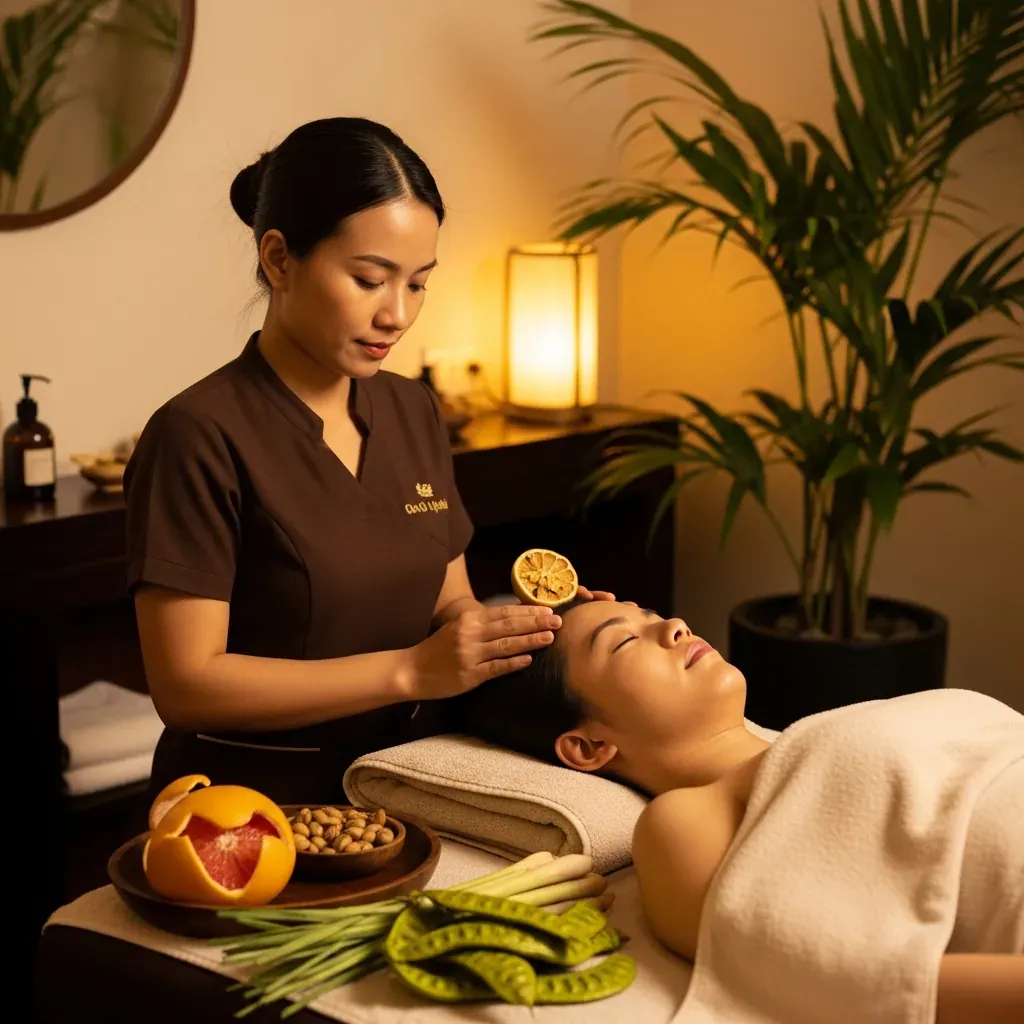 Không gian gội đầu dưỡng sinh thư giãn tại Hadu Spa Đà Lạt với liệu trình thảo dược tự nhiên