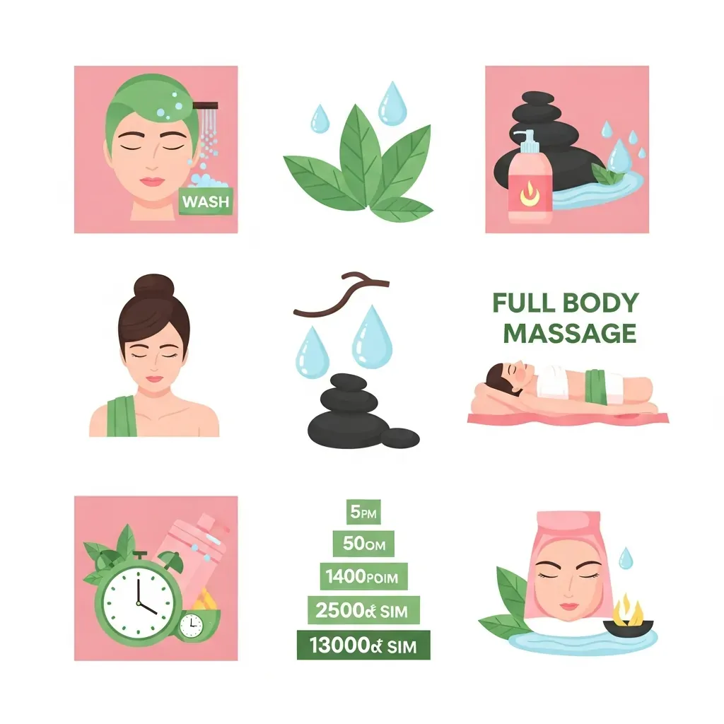 Minh họa bảng giá các gói dịch vụ gội đầu dưỡng sinh và massage tại Healax