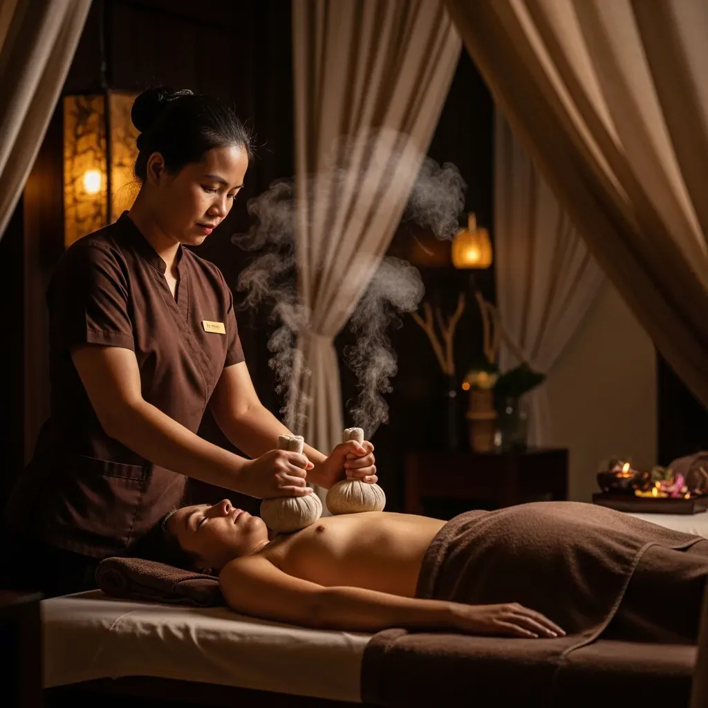 Massage túi chườm thảo dược nóng được khách quốc tế yêu thích