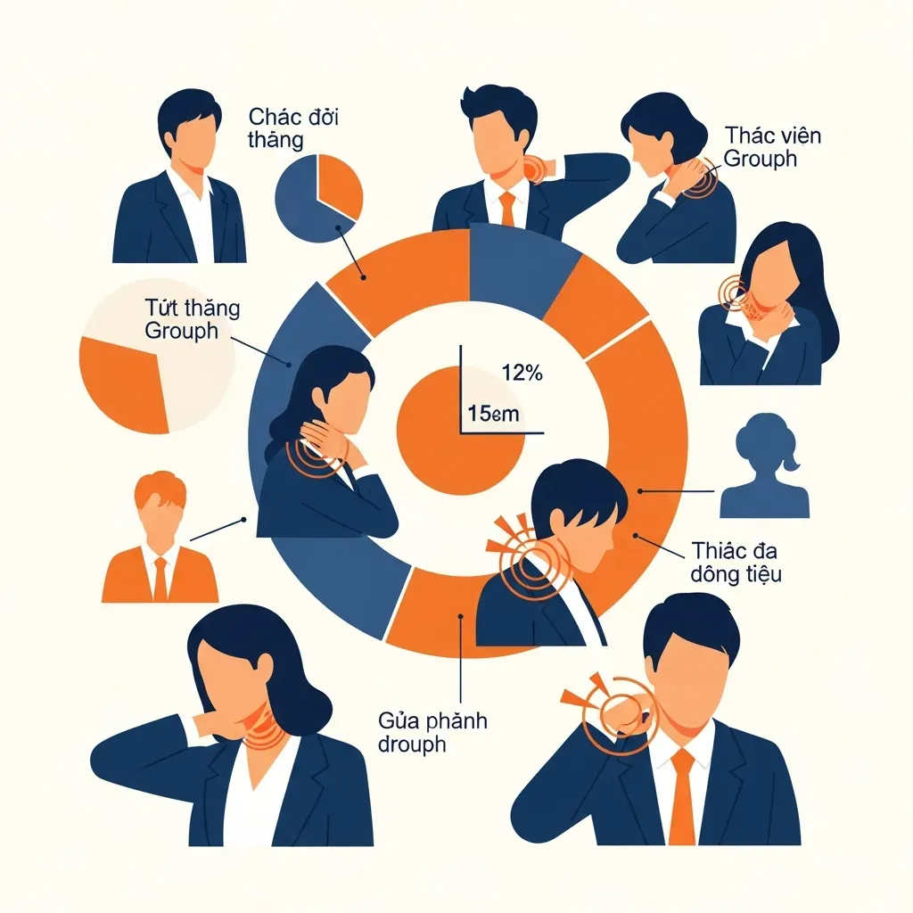 Minh họa số liệu dân văn phòng bị đau cổ vai gáy