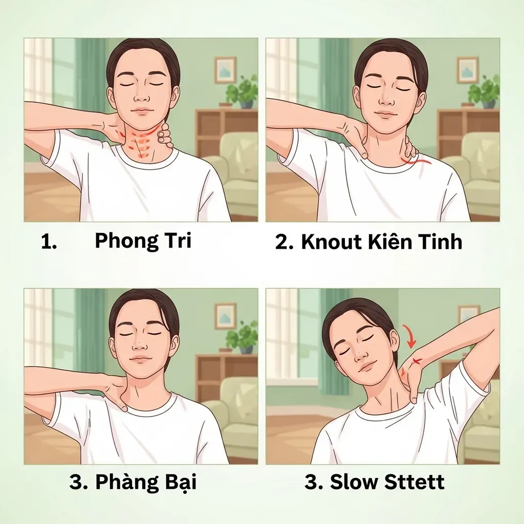 Các động tác tự day huyệt và giãn cơ cổ vai gáy tại nhà