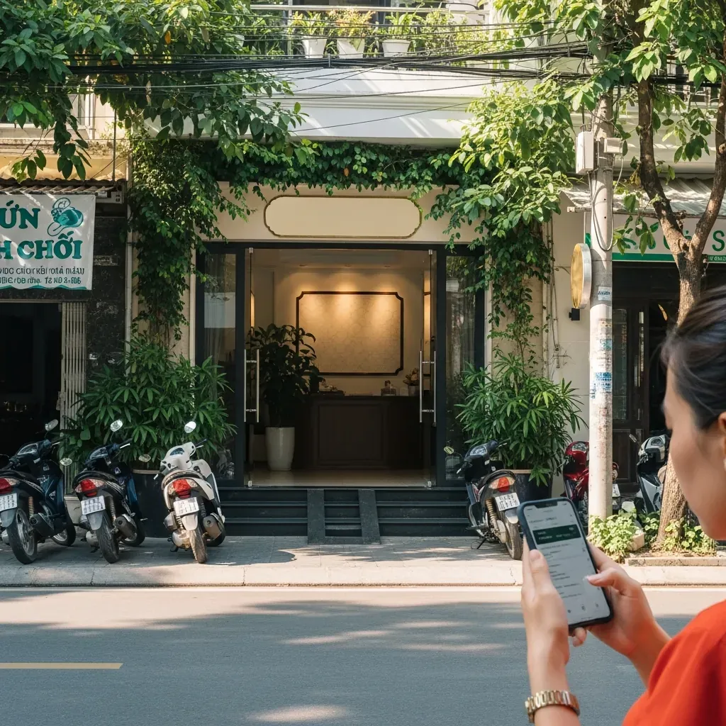 Mặt tiền cơ sở spa uy tín tại Nha Trang với địa chỉ rõ ràng