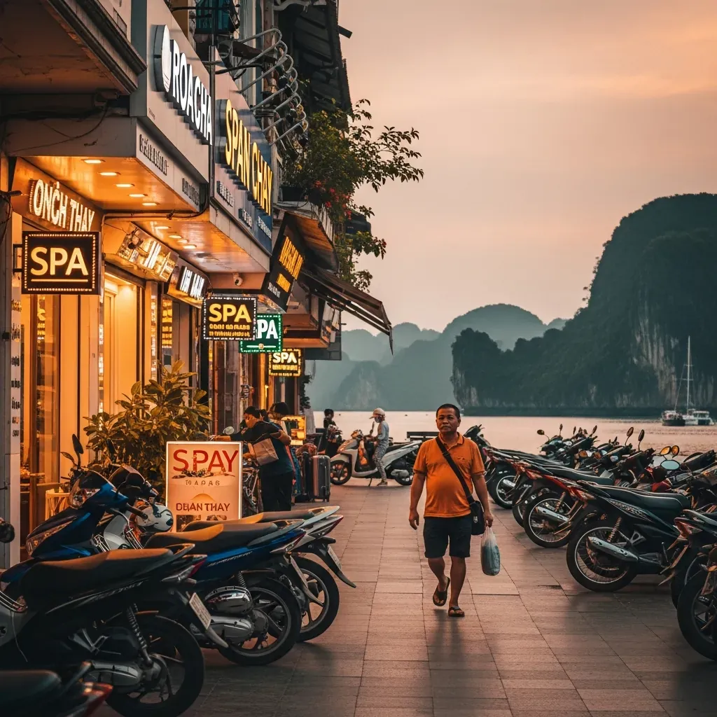 Buổi tối thư giãn massage trong lịch trình tham quan Hạ Long