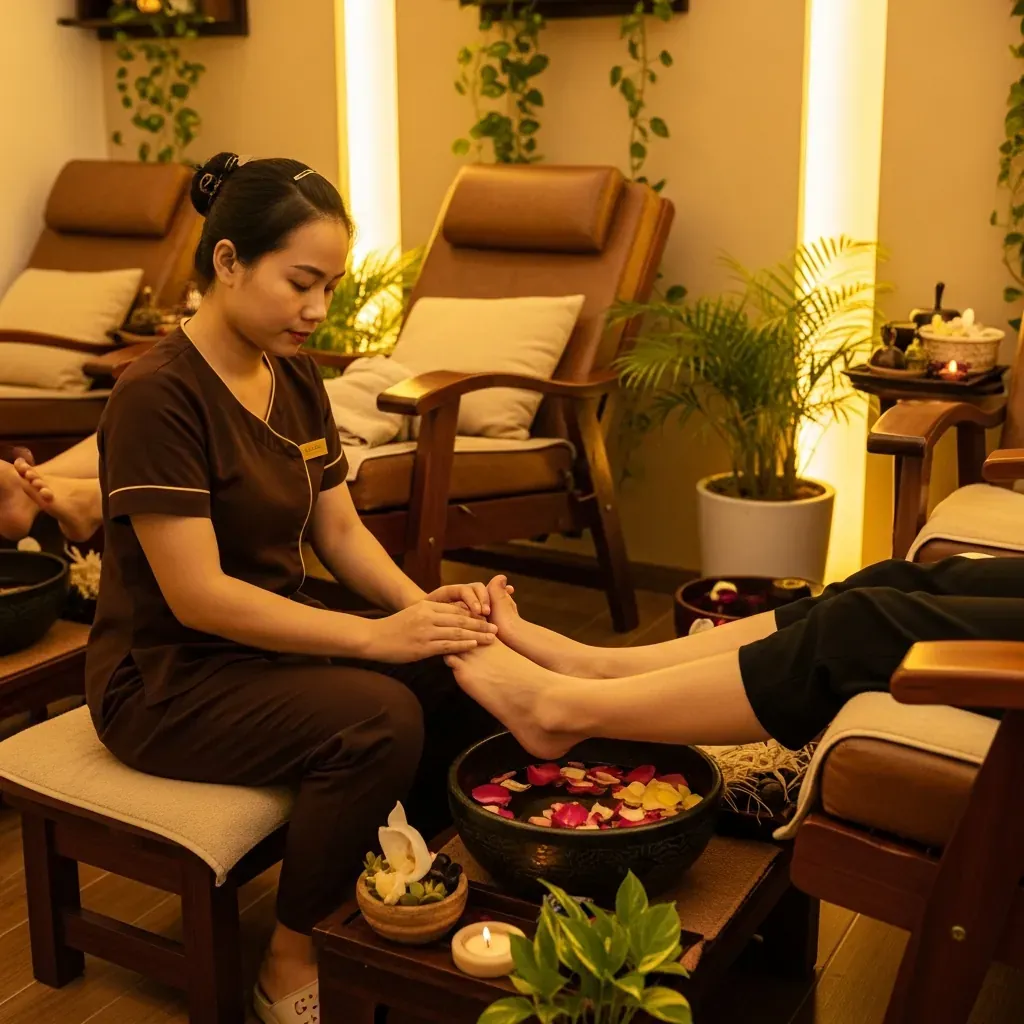 Dịch vụ massage chân tại Hải Trang Bãi Cháy