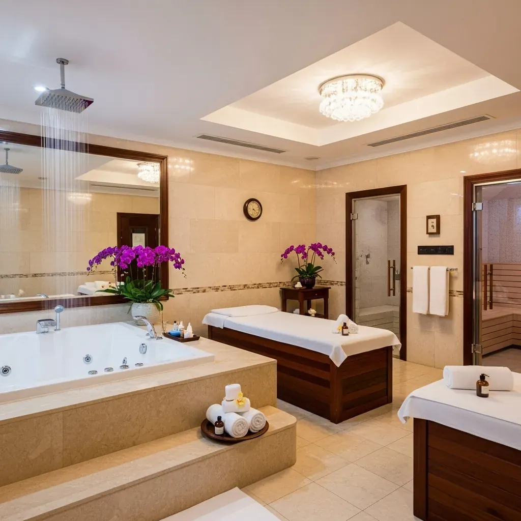 Khu trị liệu cao cấp với Jacuzzi tại Le Parfum Spa