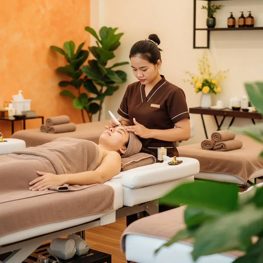 Không gian chăm sóc da và massage tại Vyvy Spa Quảng Yên