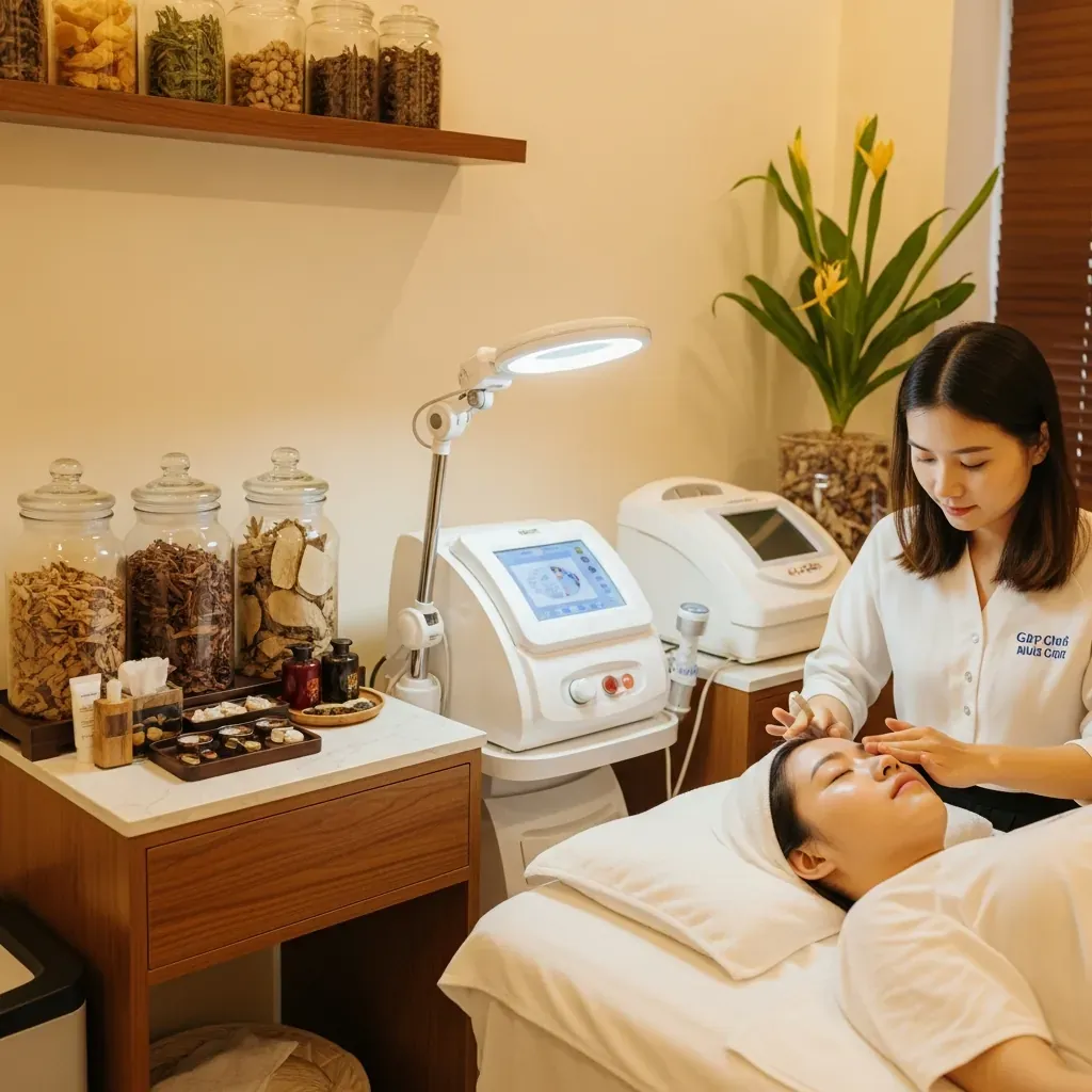 Phòng điều trị da kết hợp Đông Y và công nghệ tại Thủy Hoàng Spa