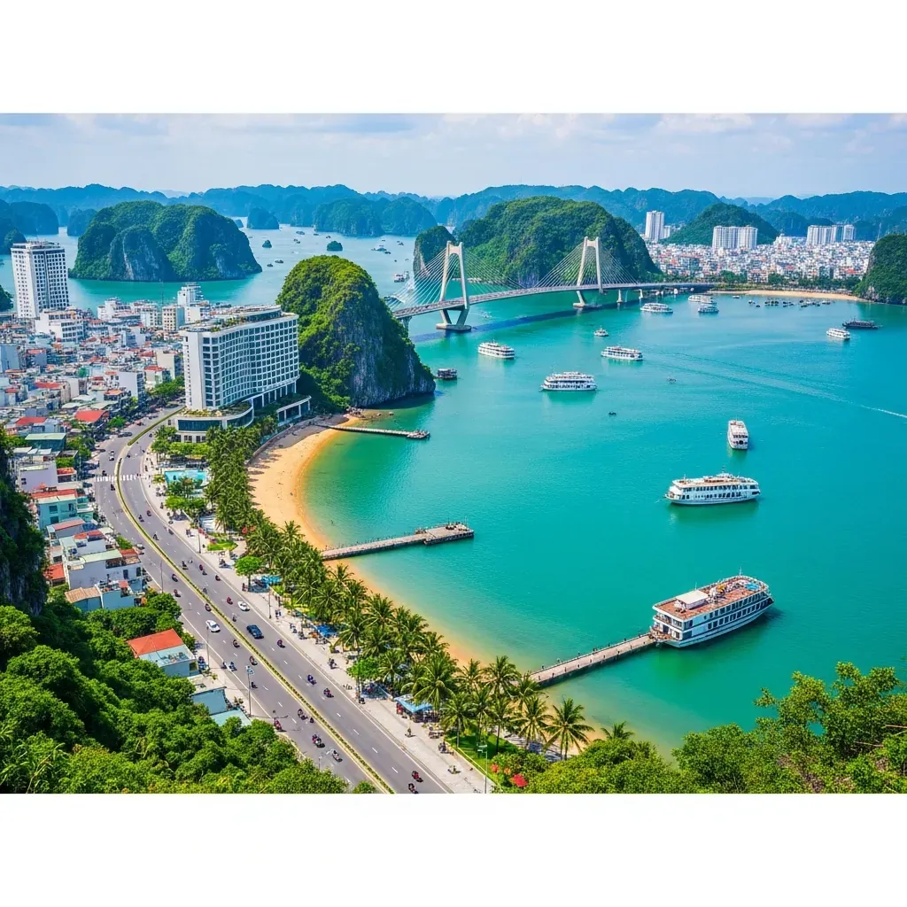 Bản đồ trực quan vị trí hai khách sạn Royal hai bên cầu Bãi Cháy