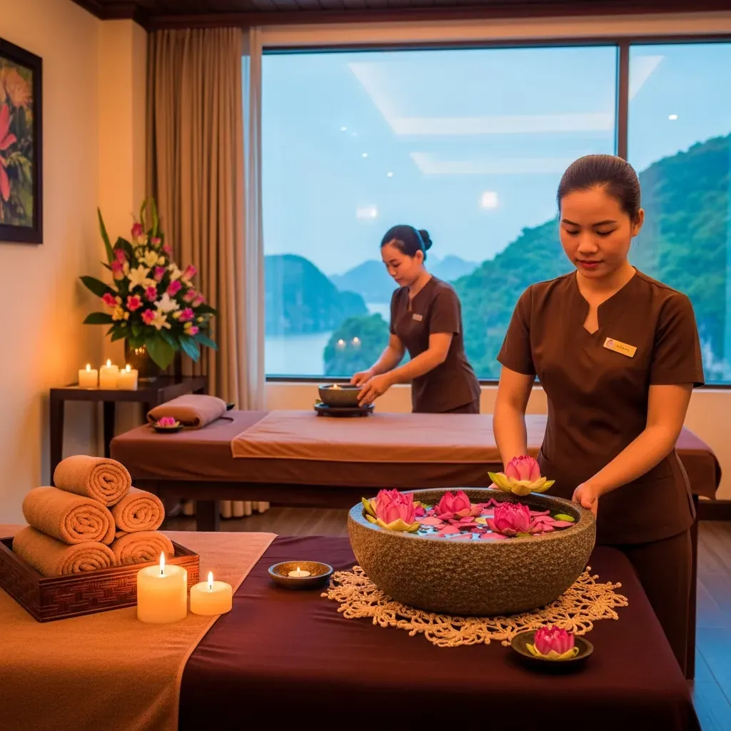 Không gian spa yên tĩnh tao nhã tại khách sạn ở Hạ Long