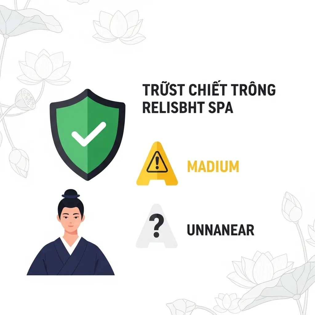 Biểu đồ minh họa mức độ tin cậy của các spa, sử dụng biểu tượng và màu sắc thay cho chữ.