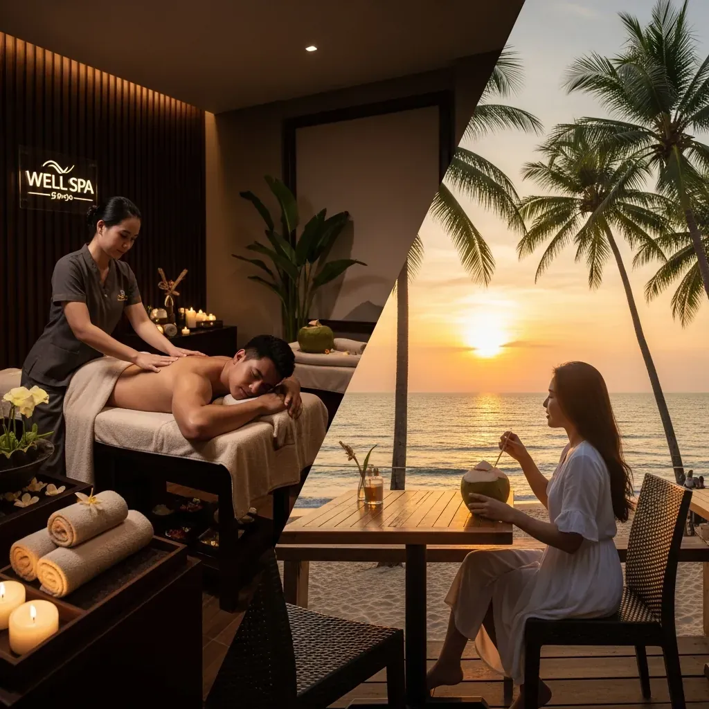 Kết hợp massage tại spa và ngắm hoàng hôn biển Nha Trang