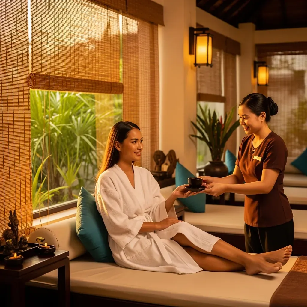 Khách hàng nữ thư giãn sau massage tại Well Spa Nha Trang