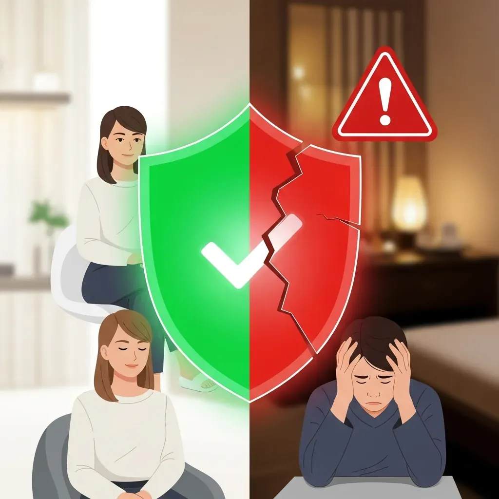 Hình minh họa so sánh giữa thông tin đã được xác minh (màu xanh, khách hài lòng) và thông tin chưa rõ ràng (màu đỏ, khách thất vọng).